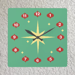 Horloge Carrée Clock de Midcentury