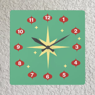 Horloge Carrée Clock de Midcentury