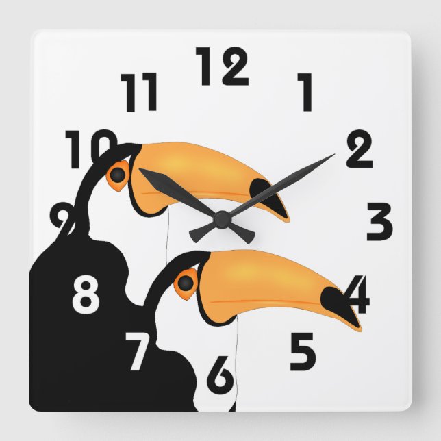 Horloge Carrée Clock de Toucan (Recto)