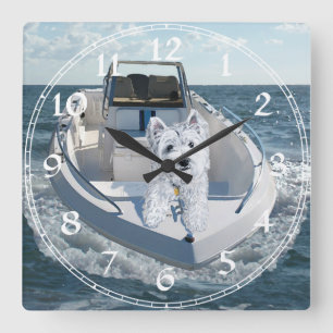Horloge Carrée Clock de White Terrier