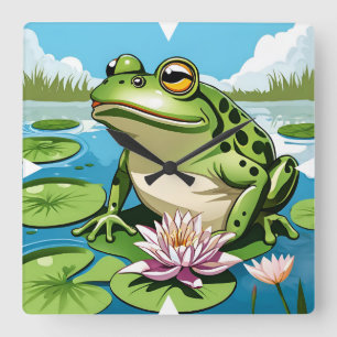 Horloge Carrée Clock Frog