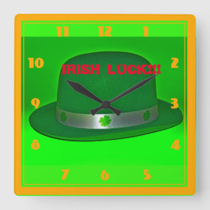 Horloge Carrée Clock Irish Luck