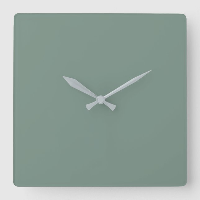 Horloge Carrée Clock Wall Acrylic, Deep Sage (Recto)