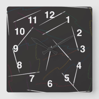 Horloge Carrée Clock Wall Needle and Thread