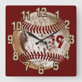 Horloge Carrée Clocks de base-ball du New Jersey