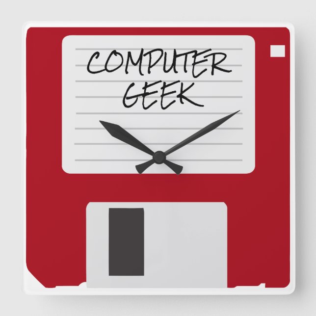 Horloge Carrée Clocks de Funny Retro Office (Recto)