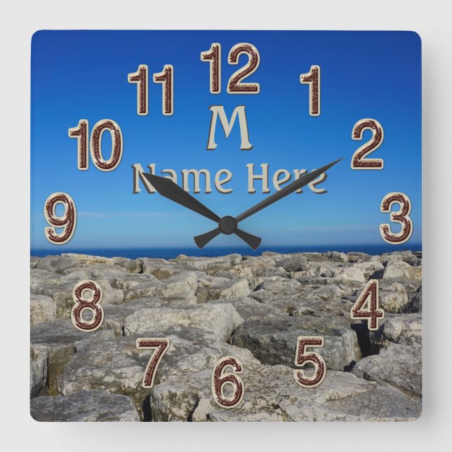 Horloge Carrée Clocks Monogram du lac Wall Decor (Recto)