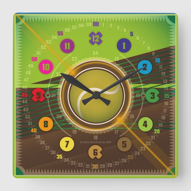 Horloge Carrée Club de tennis (Recto)