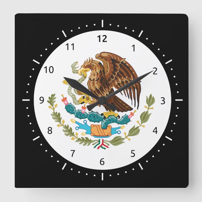 Horloge Carrée Coat mexicain des bras (Recto)
