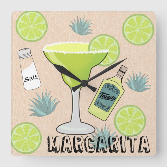 Horloge Carrée Cocktail Margarita (Recto)