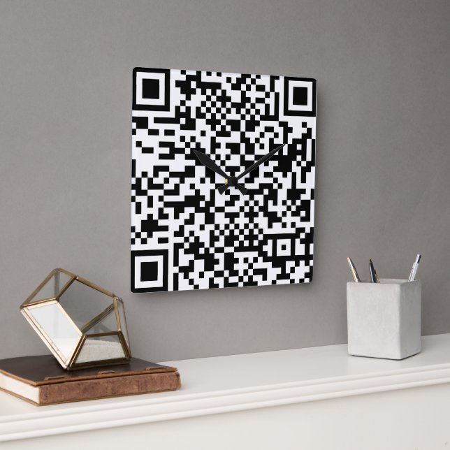 Horloge Carrée Code Qr (aucun nombre) (Bureau)