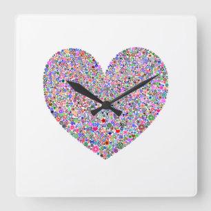 Horloge Carrée Cœur