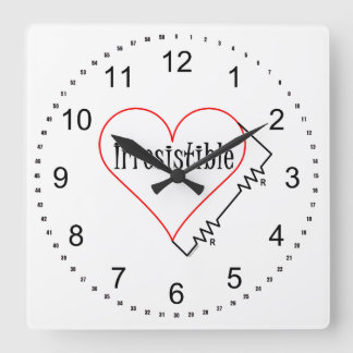 Horloge Carrée Coeur irrésistible