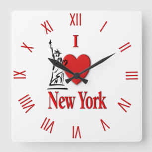 Horloge Carrée Cœur New York