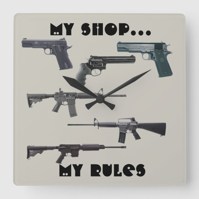 Horloge Carrée Collage d'armes (Recto)