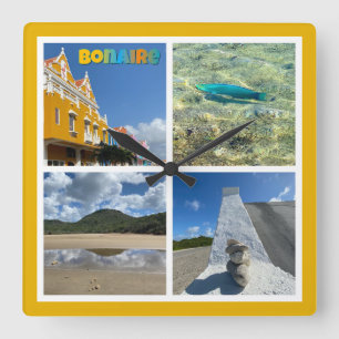 Horloge Carrée Collage photo Pittoresque Bonaire