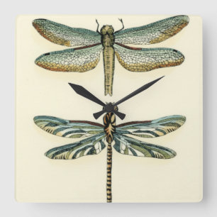 Horloge Carrée Collection de libellule par Chariklia Zarris