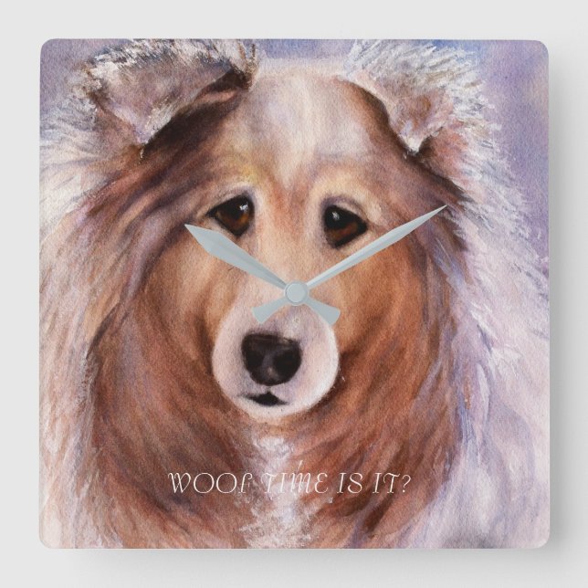 HORLOGE CARRÉE COLLIE D'OR AMICALE (Recto)