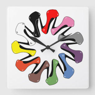 Horloge Carrée Colorful heels