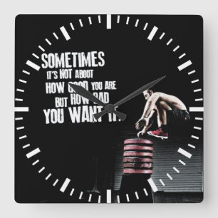 Horloge Carrée Combien mauvais vous le voulez - CrossFit de