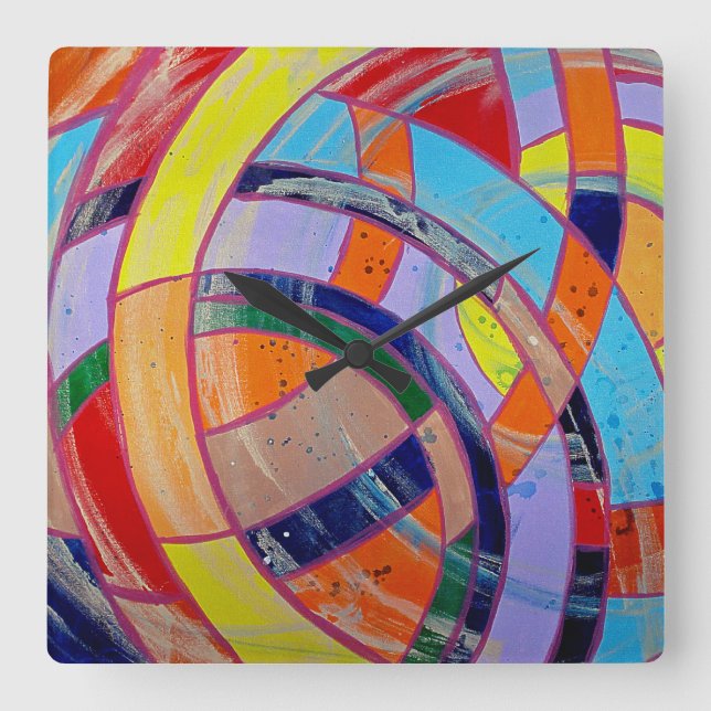 Horloge Carrée Composition #15 par Michael Moffa (Recto)