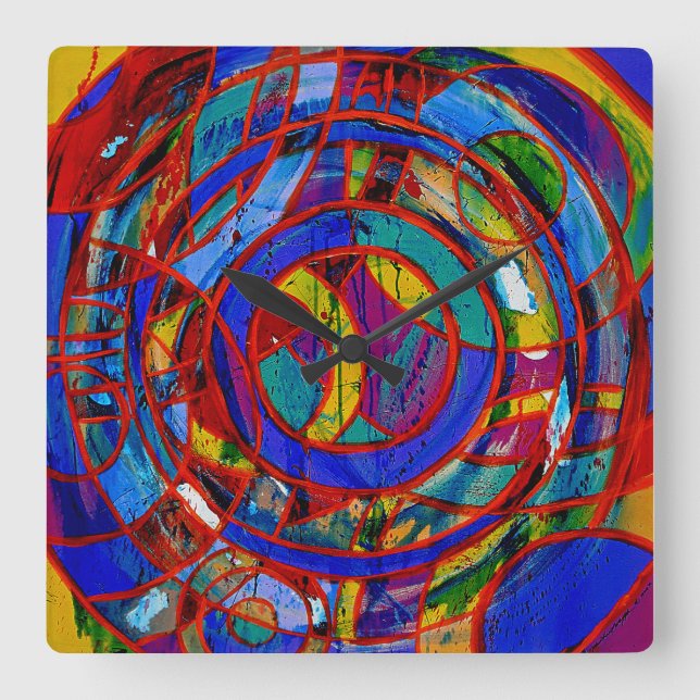 Horloge Carrée Composition #17 par Michael Moffa (Recto)