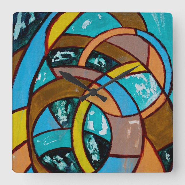 Horloge Carrée Composition #8 par Michael Moffa (Recto)