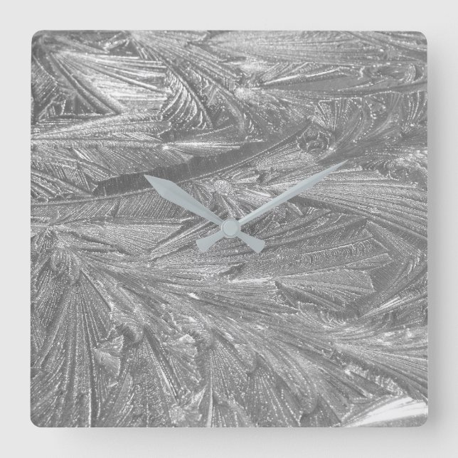 Horloge Carrée Conception de glace sur l'horloge murale (Recto)