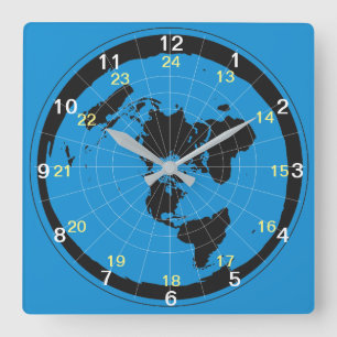Horloge Carrée Conception de l'horloge Terre plate