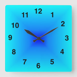 Horloge Carrée Conception géométrique bleue élégante et stylisée