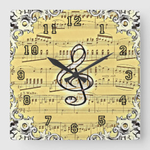 Horloge Carrée Conception vintage antique de clef triple de