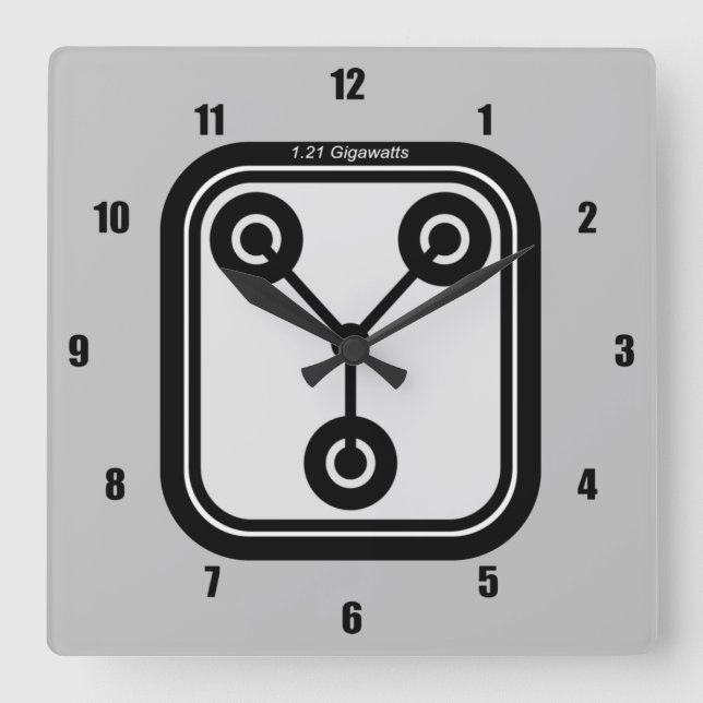 Horloge Carrée Condensateur FLUX 1,21 Gigawatts (Recto)