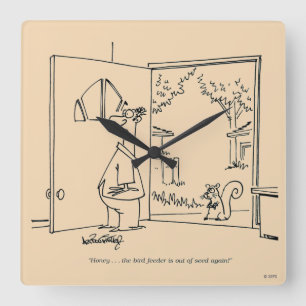 Horloge Carrée Conducteur vide 2 d'oiseau