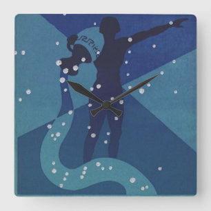 Horloge Carrée Constellation Aquarius, Astrologie Vintage Zodiaqu