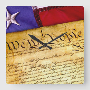 Horloge Carrée Constitution Wall Clock
