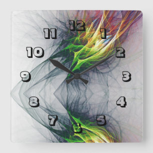 Horloge Carrée Contemporain flammes de feu urbain Vivid