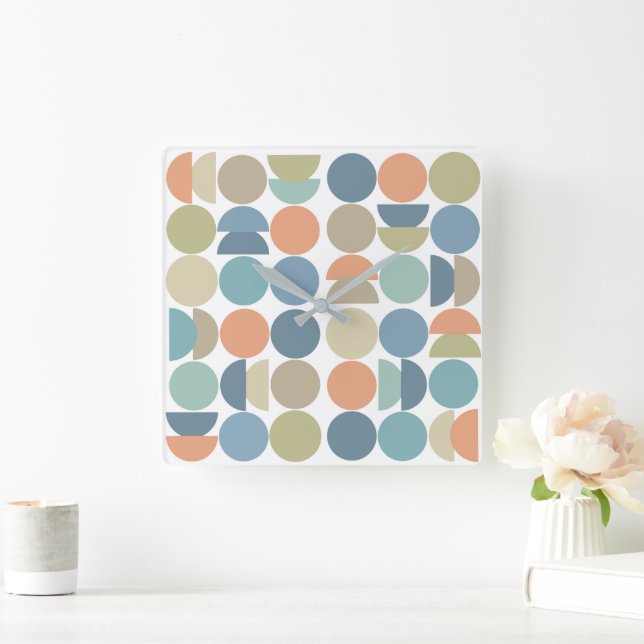 Horloge Carrée Cool couleur Geo Abstrait (Maison)