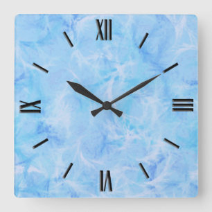 Horloge Carrée Copie de marbre de remous - bleu de ciel