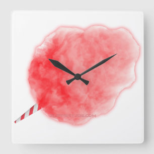 Horloge Carrée Coton rose de SlipperyJoe's Candy carnival sucre f