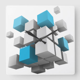 Horloge Carrée Coubes 3D SlipperyJoe carré 3D