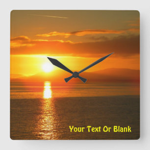 Horloge Carrée Coucher du soleil intérieur de passage