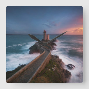 Horloge Carrée Coucher du soleil Plouzané Finistère, la