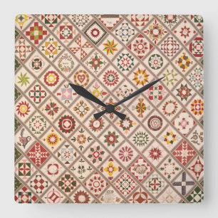 Horloge Carrée Couette d'amitié en couleurs muettes