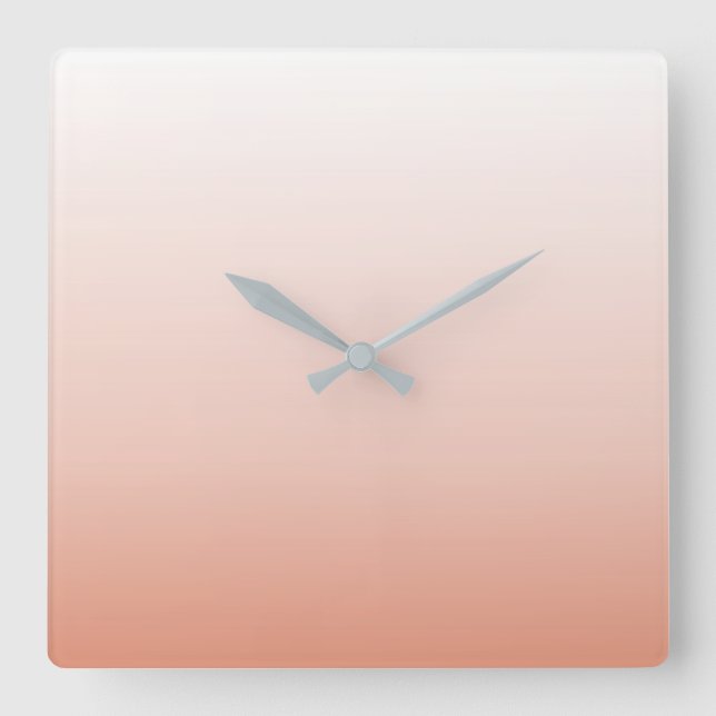 Horloge Carrée couleur pastel printanier rose pâle (Recto)