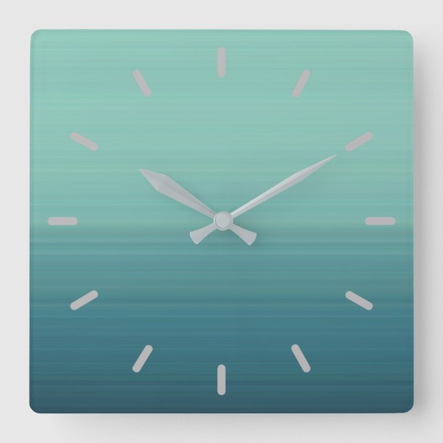 Horloge Carrée Couleur Turquoise tamisée (Recto)