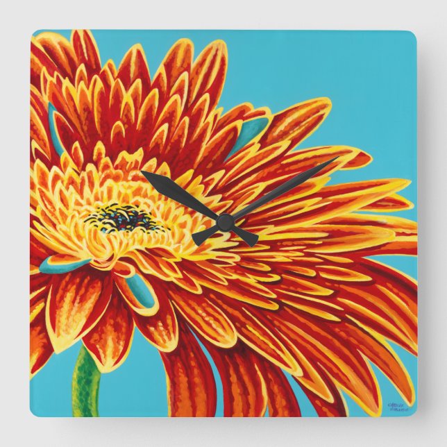 Horloge Carrée Couleurs éclatées I (Recto)