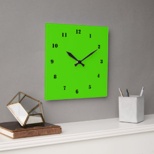 Horloge Carrée Couleurs Personnalisées Numéro Police Moderne Neon