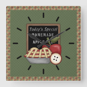 Horloge Carrée Country Apples