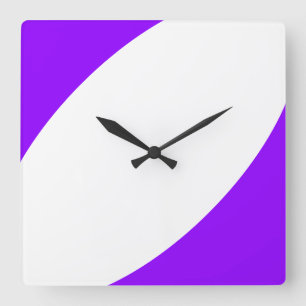 Horloge Carrée Courbes Abstraites brune violette brillante et ten
