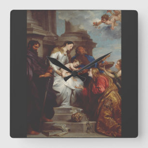 Horloge Carrée Couronnement de sainte Rosalie par Antoine van Dyc